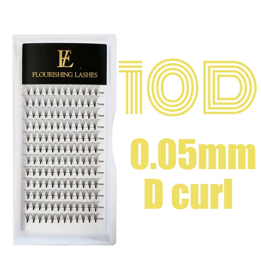 5D Short Stem Premade Volume  Eyelash Extensions 0.07 0.10mm Natural Soft Fiber Fans D 3D 6D Made Korean PBT Ultra Black Lashes