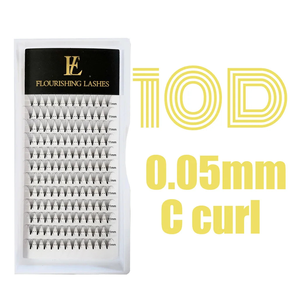 5D Short Stem Premade Volume  Eyelash Extensions 0.07 0.10mm Natural Soft Fiber Fans D 3D 6D Made Korean PBT Ultra Black Lashes