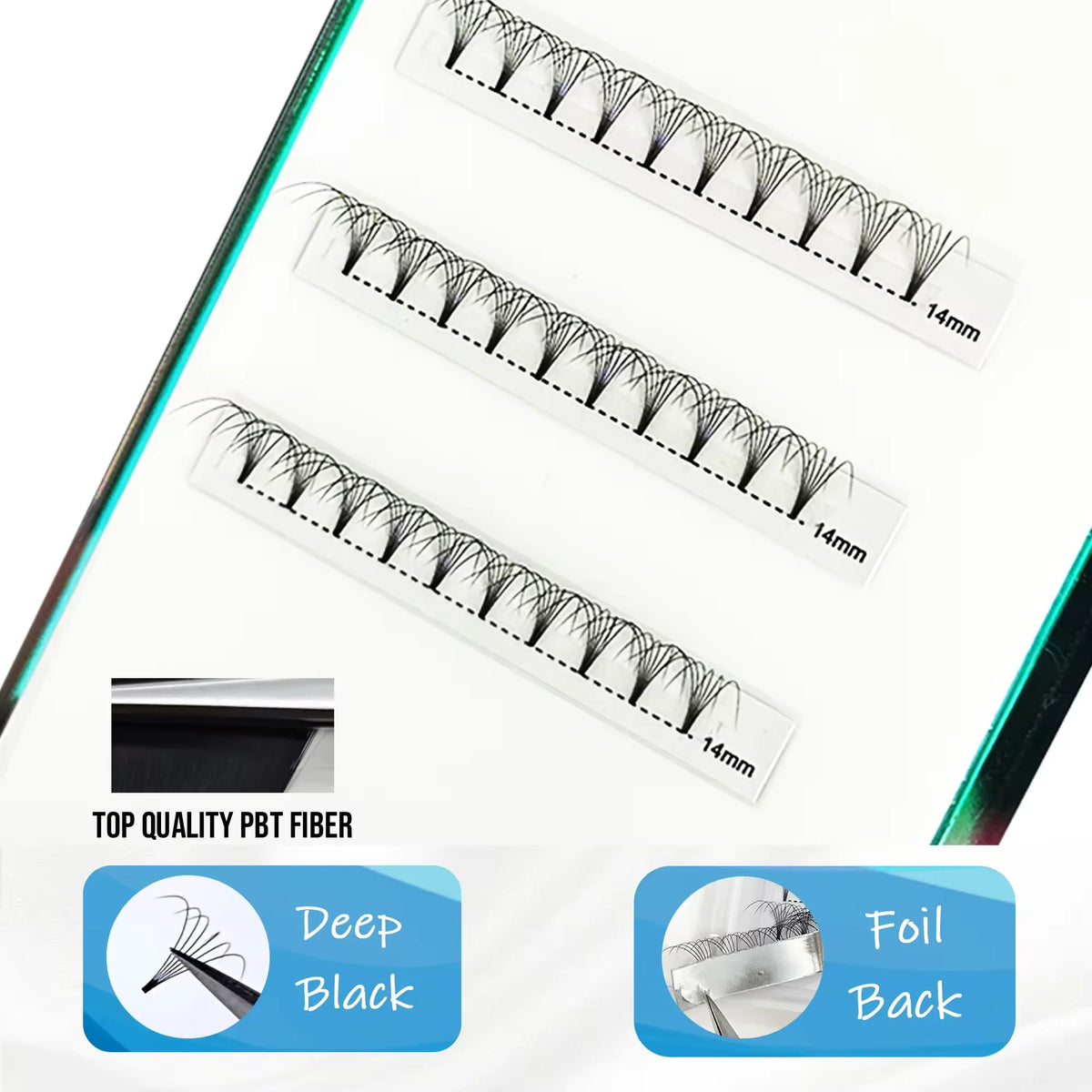 5D Short Stem Premade Volume  Eyelash Extensions 0.07 0.10mm Natural Soft Fiber Fans D 3D 6D Made Korean PBT Ultra Black Lashes