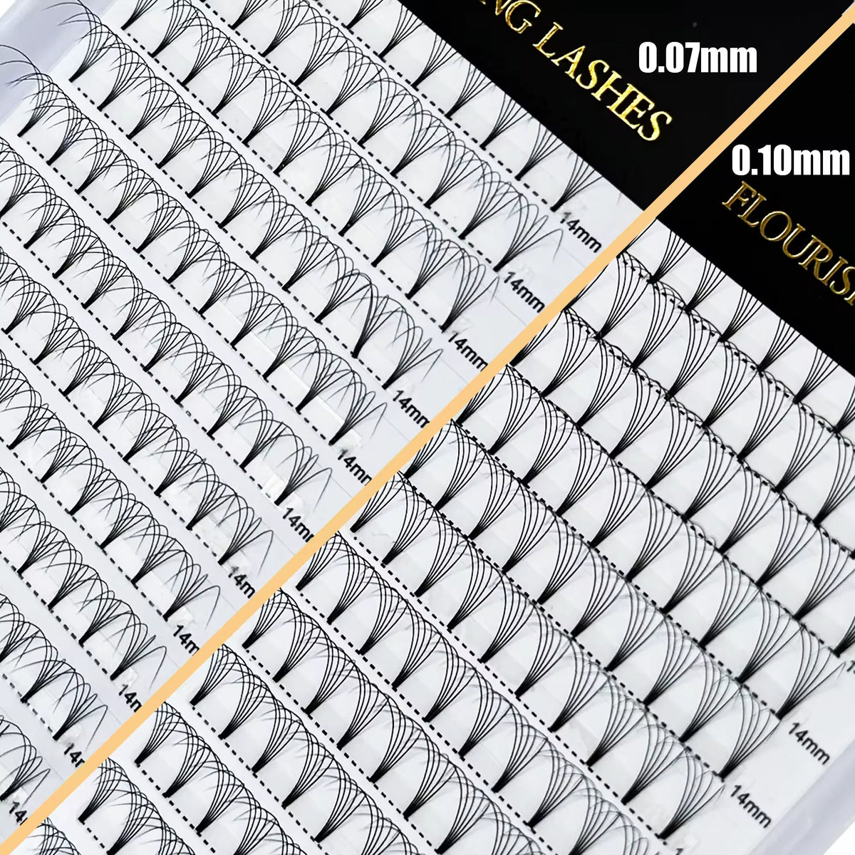 5D Short Stem Premade Volume  Eyelash Extensions 0.07 0.10mm Natural Soft Fiber Fans D 3D 6D Made Korean PBT Ultra Black Lashes