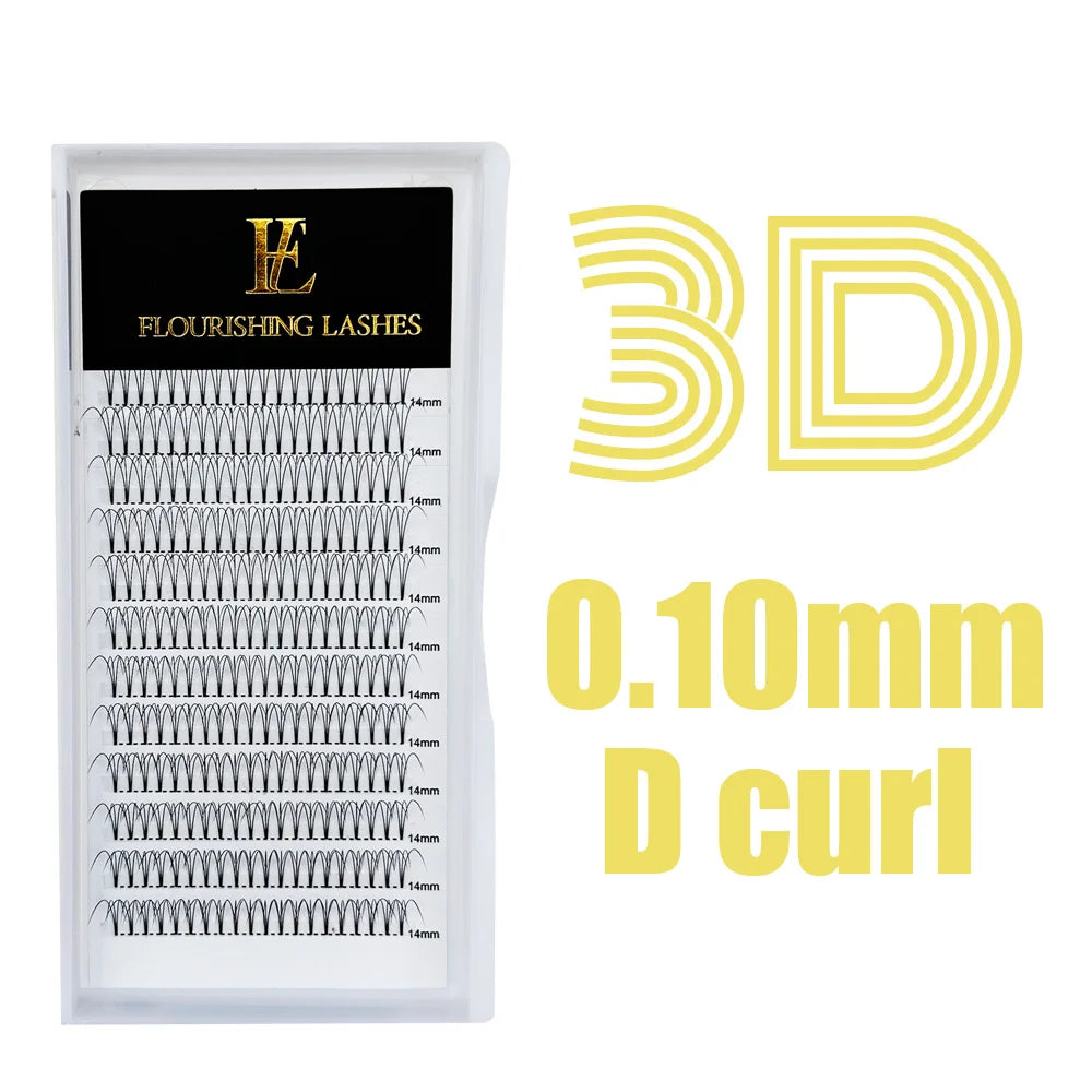 5D Short Stem Premade Volume  Eyelash Extensions 0.07 0.10mm Natural Soft Fiber Fans D 3D 6D Made Korean PBT Ultra Black Lashes