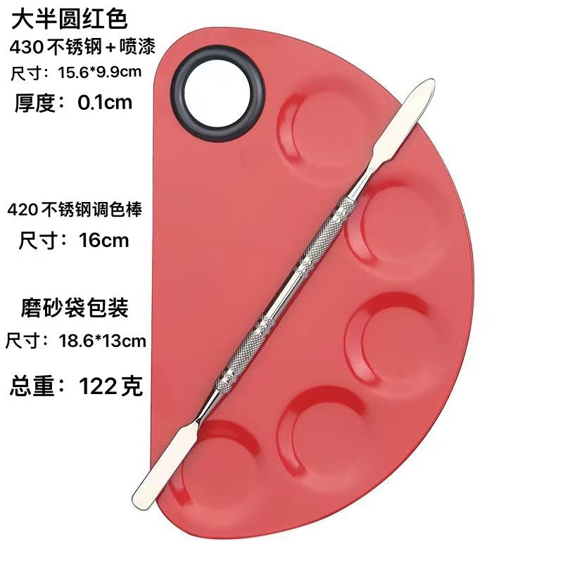 Factory spot stainless steel palette palette with palette bar nail beauty makeup set color palette tools