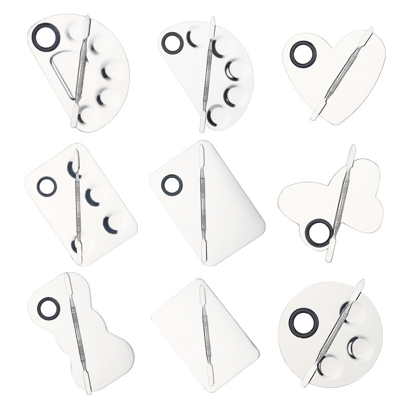 Factory spot stainless steel palette palette with palette bar nail beauty makeup set color palette tools