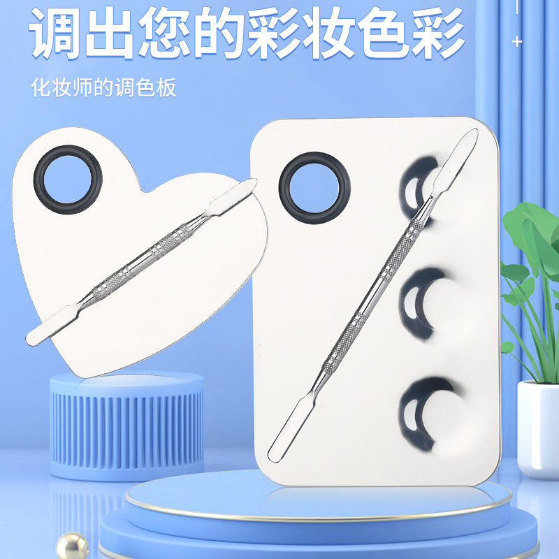 Factory spot stainless steel palette palette with palette bar nail beauty makeup set color palette tools