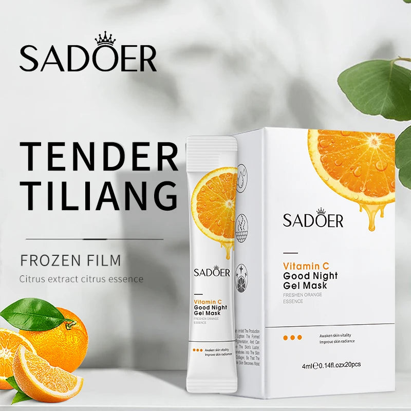 20pcs/box SADOER Sleeping Facial Masks Face Moisturizing Hydrating Anti-aging Whitening Anti Wrinkles Face Mask Facial Skin Care