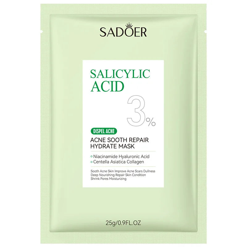 5pcs SADOER Salicylic Acid Face Mask Moisturizing Nourishing Firming Hydrating Facial Masks Face Sheet Mask Skin Care