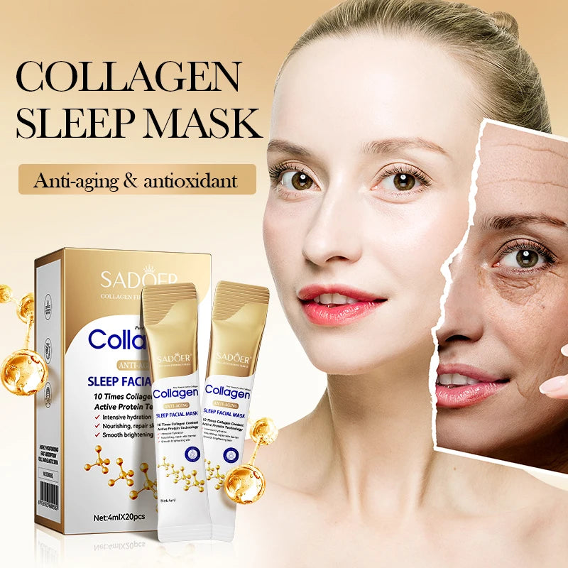 20pcs/box SADOER Sleeping Facial Masks Face Moisturizing Hydrating Anti-aging Whitening Anti Wrinkles Face Mask Facial Skin Care