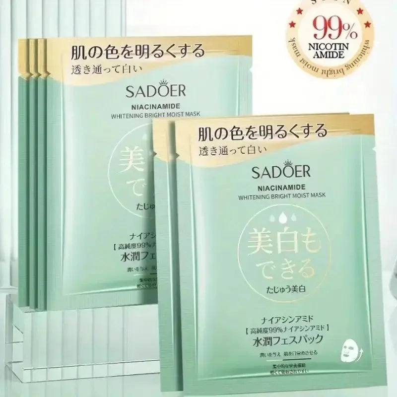 8Pcs Niacinamide Face Mask, Moisturizing, Make Skin Looking Younger, Skincare Face Sheet Mask Facial Masks Skin Care
