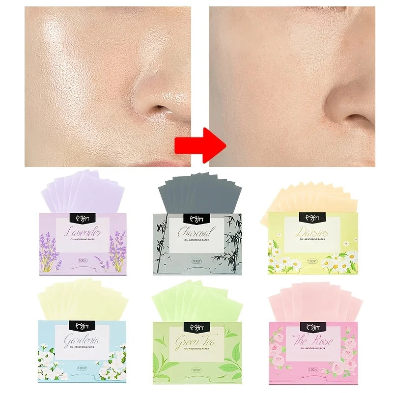 500pcs Facial Oil Blotting Paper Matte Face Wipes Oil Control Oil-absorbing Face Cleaning Beauty Makeup Tools Accessories