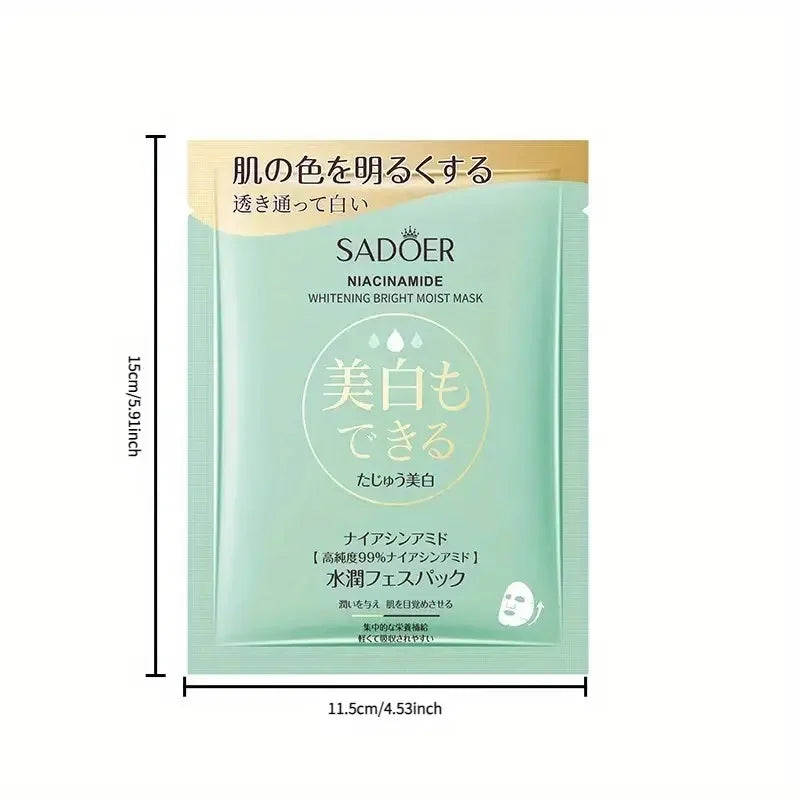 8Pcs Niacinamide Face Mask, Moisturizing, Make Skin Looking Younger, Skincare Face Sheet Mask Facial Masks Skin Care