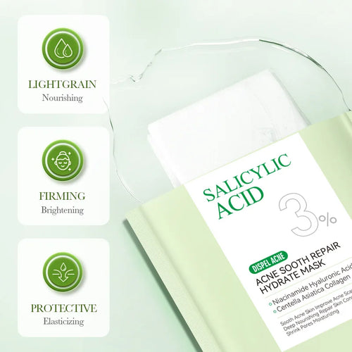 5pcs SADOER Salicylic Acid Face Mask Moisturizing Nourishing Firming Hydrating Facial Masks Face Sheet Mask Skin Care